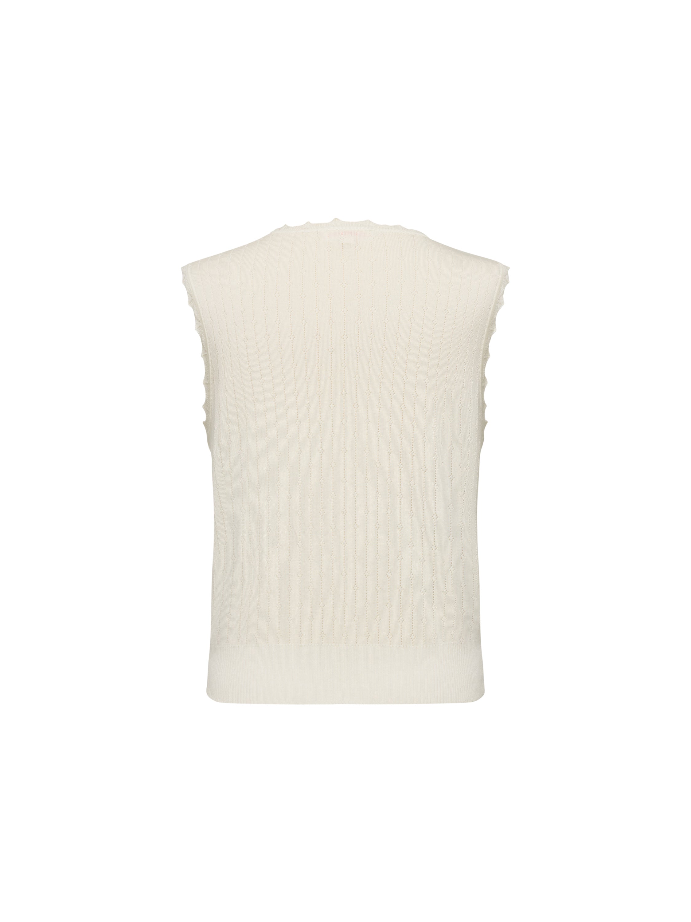 EP YAYING Triacetate Structured Round Neck Waist-Cinching Knitted Vest