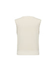 EP YAYING Triacetate Structured Round Neck Waist-Cinching Knitted Vest