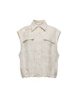 EP YAYING Linen Cropped Vest