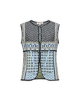 EP YAYING Cotton Silk Textured Sleeveless Waist-Cinching Vest