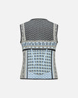 EP YAYING Cotton Silk Textured Sleeveless Waist-Cinching Vest