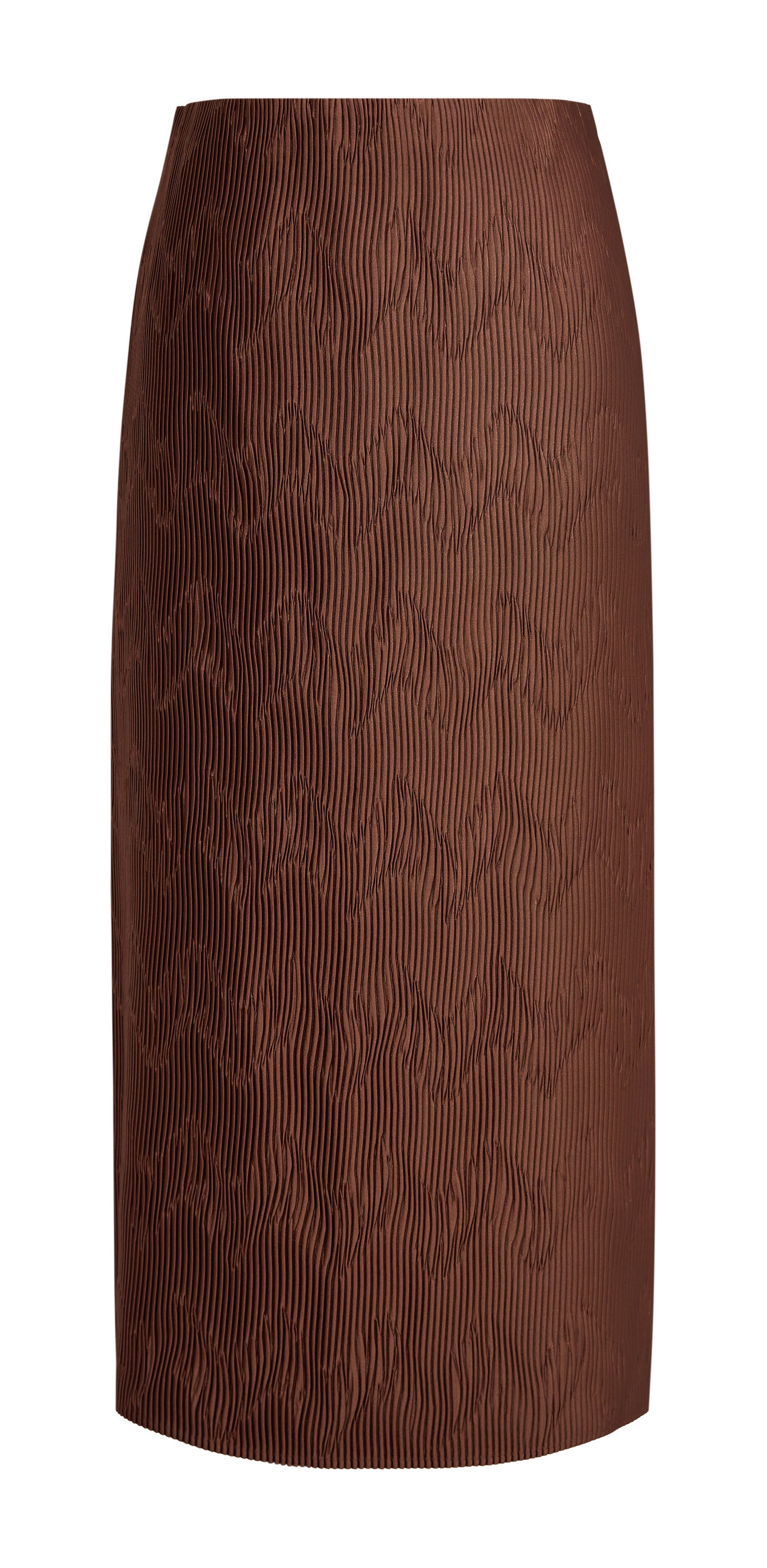 YAYING Brown Pleated Midi Skirt