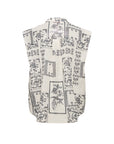 EP YAYING 100% Cotton V-Neck Floral Puff Sleeve Shirt