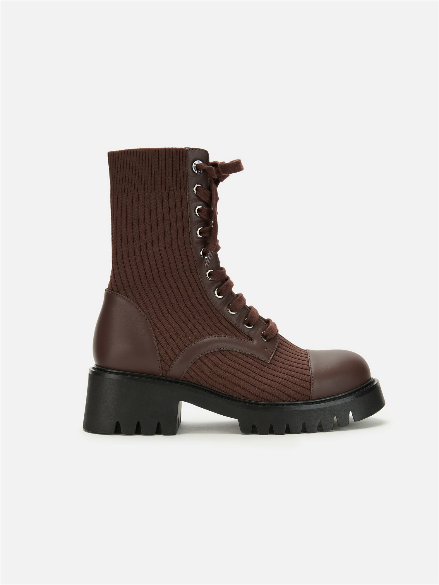 EP YAYING Knitted Chunky Heel Martin Boots