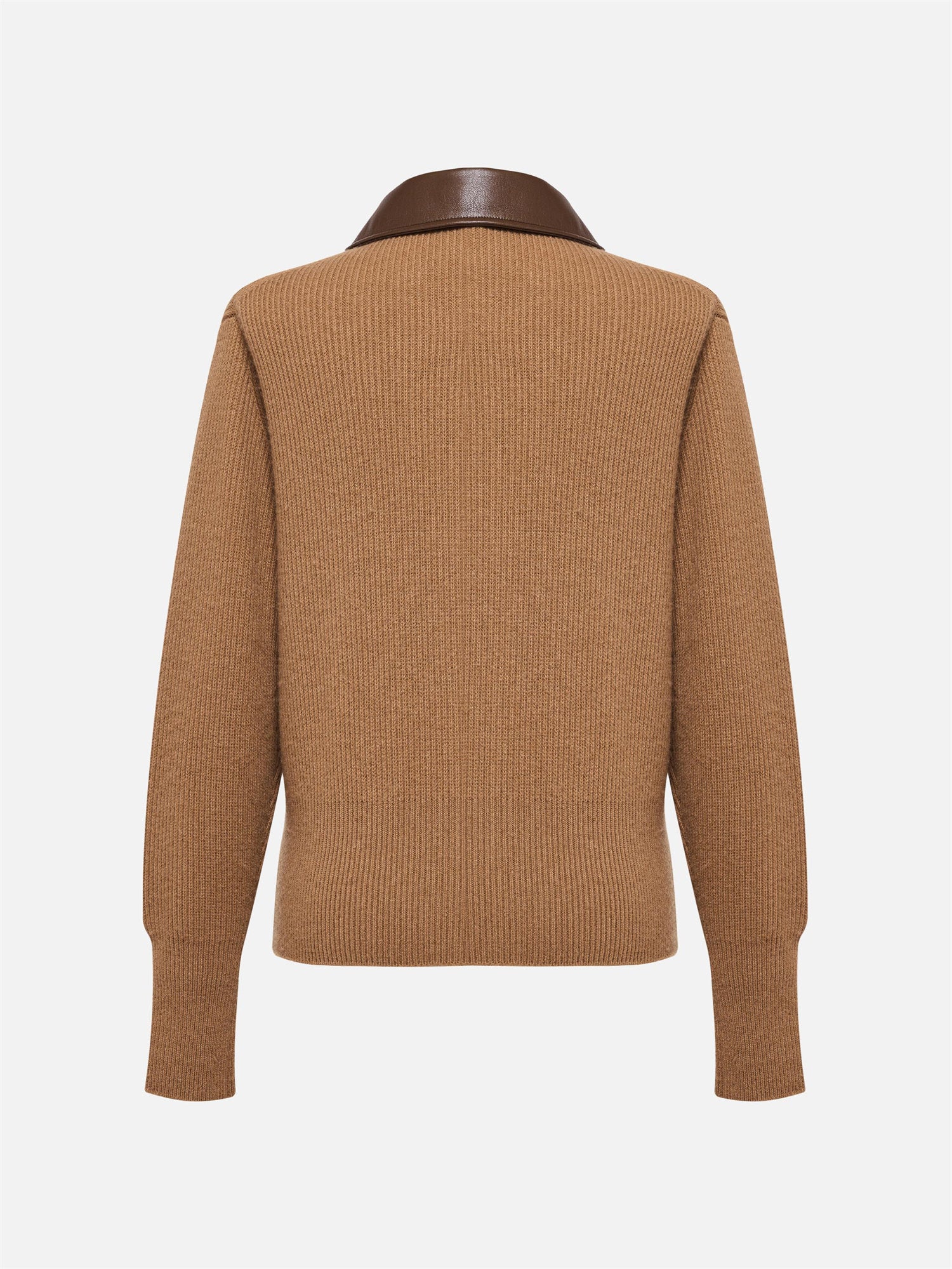 EP YAYING Cashmere Leather Collar Knitted Sweater