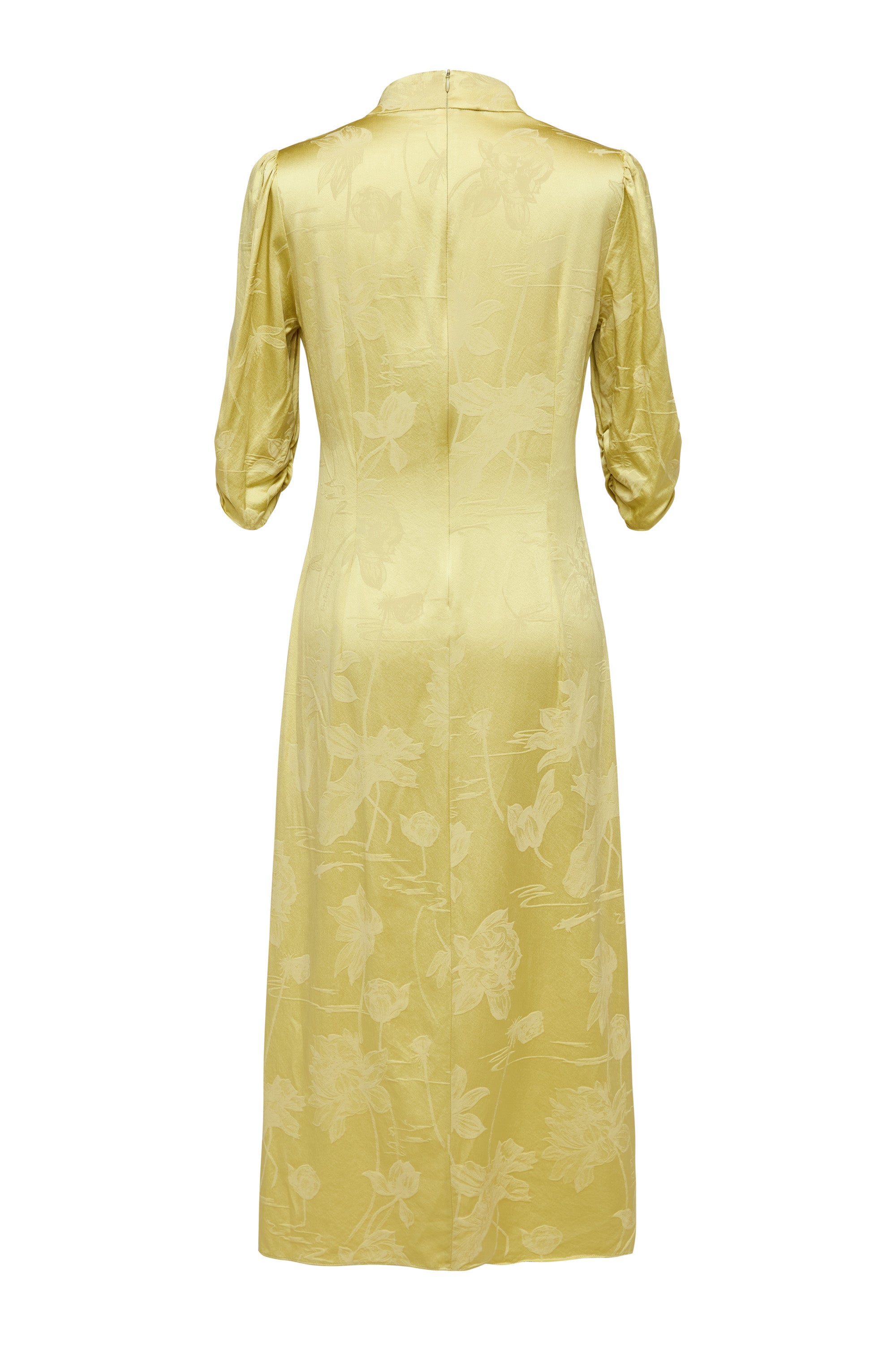 YAYING Yellow Satin Midi Dress