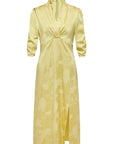 YAYING Yellow Satin Midi Dress