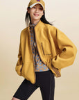 EP YAYING Wool‑Brushed Color‑Blocked Warm Jacket EGLIW1305C