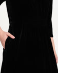 EP YAYING Lace Collar Velvet Knee Length Dress