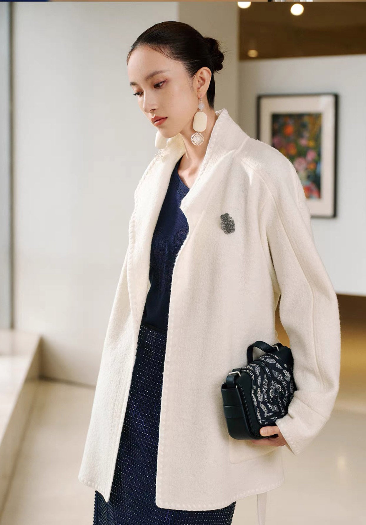 EP YAYING Blue Label Oversized Wool Coat EGLAW8207A