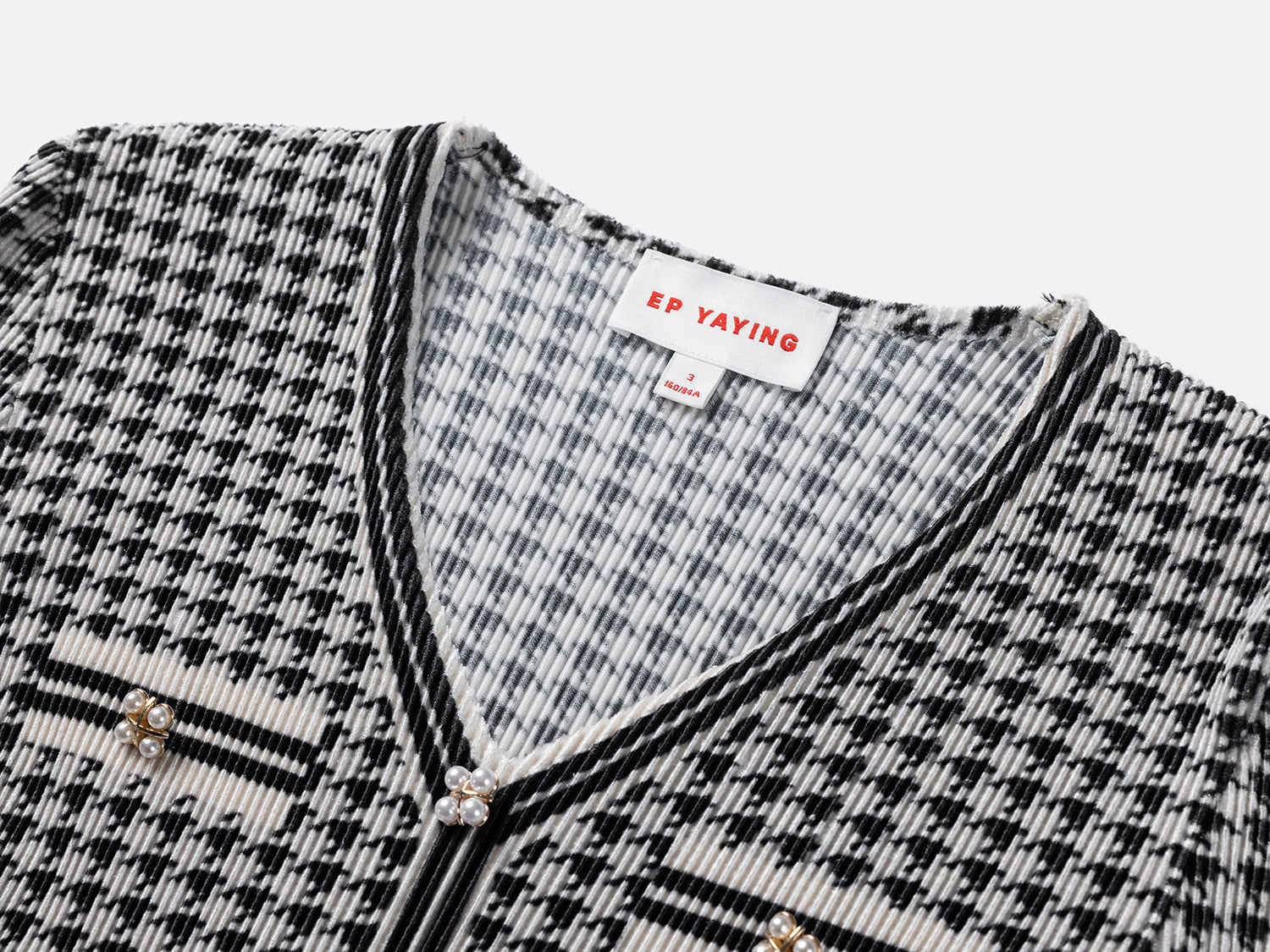 EP YAYING Printed Pleated Slim Shirt