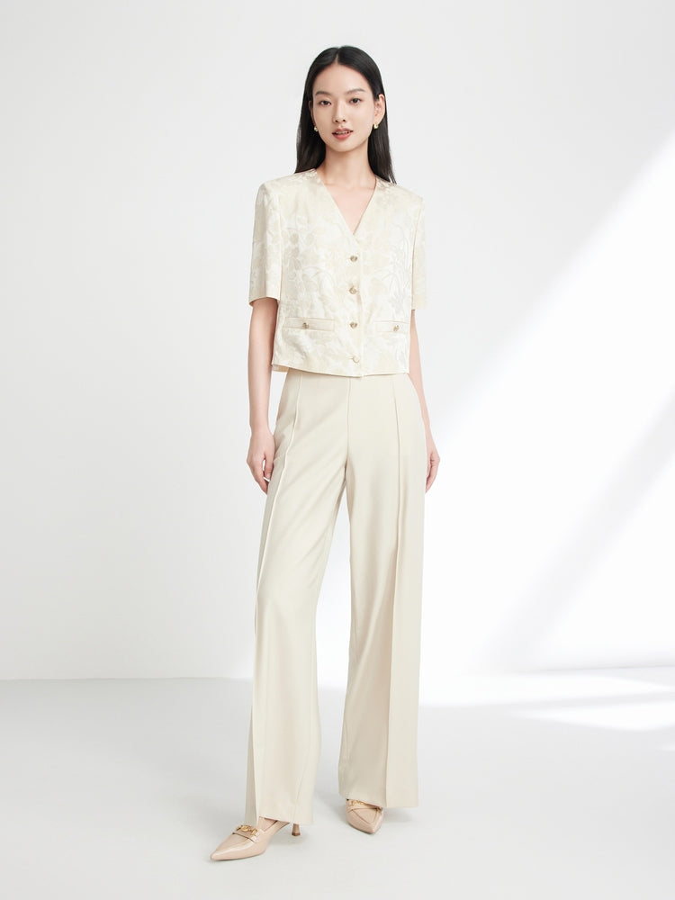 EP YAYING Wide-Leg Suit Pants