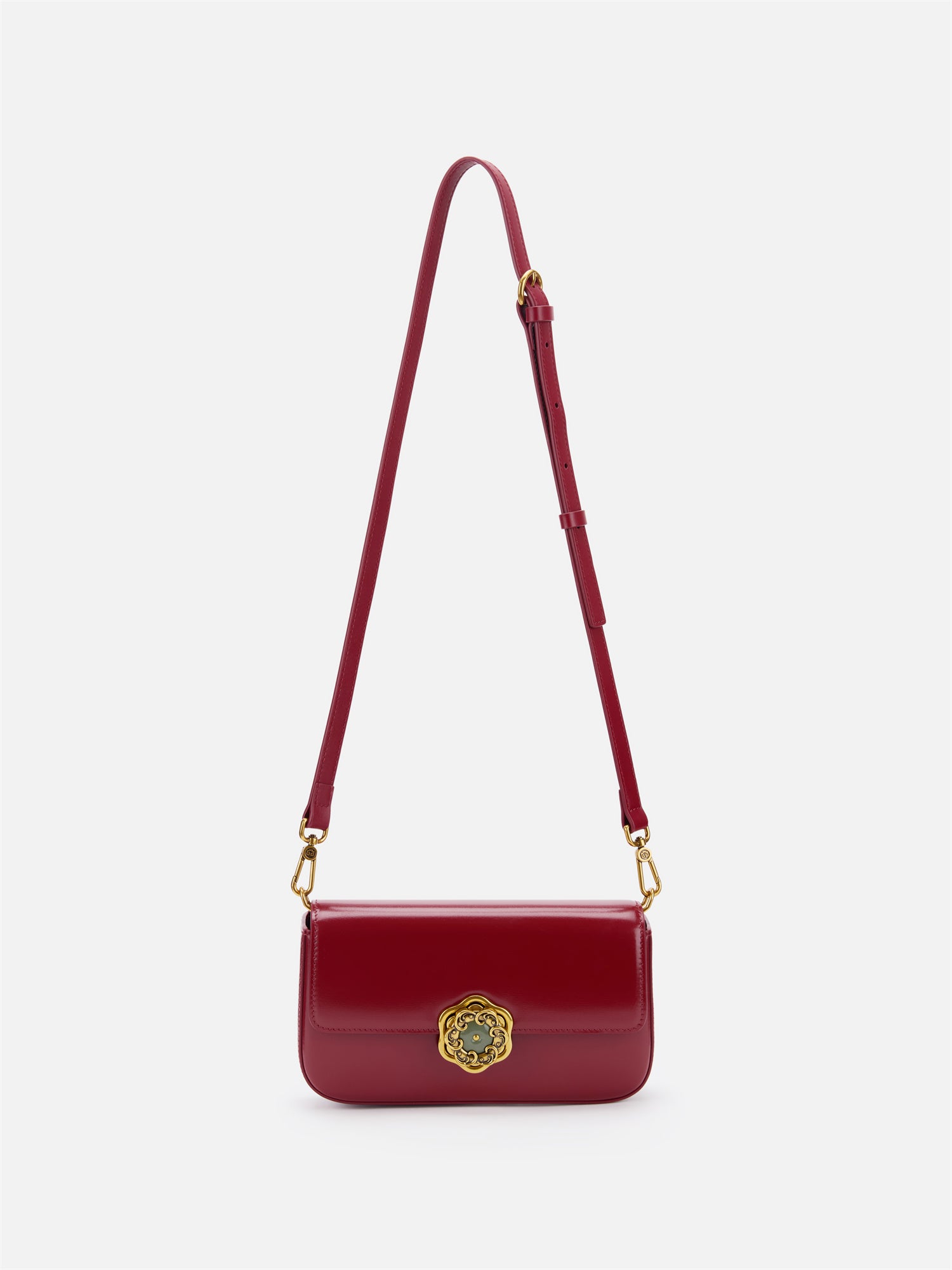 Hetian Jade Rotating Peony Button Bag