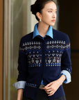 EP YAYING Folk Jacquard Cashmere Knit Cardigan EGLAG9195A