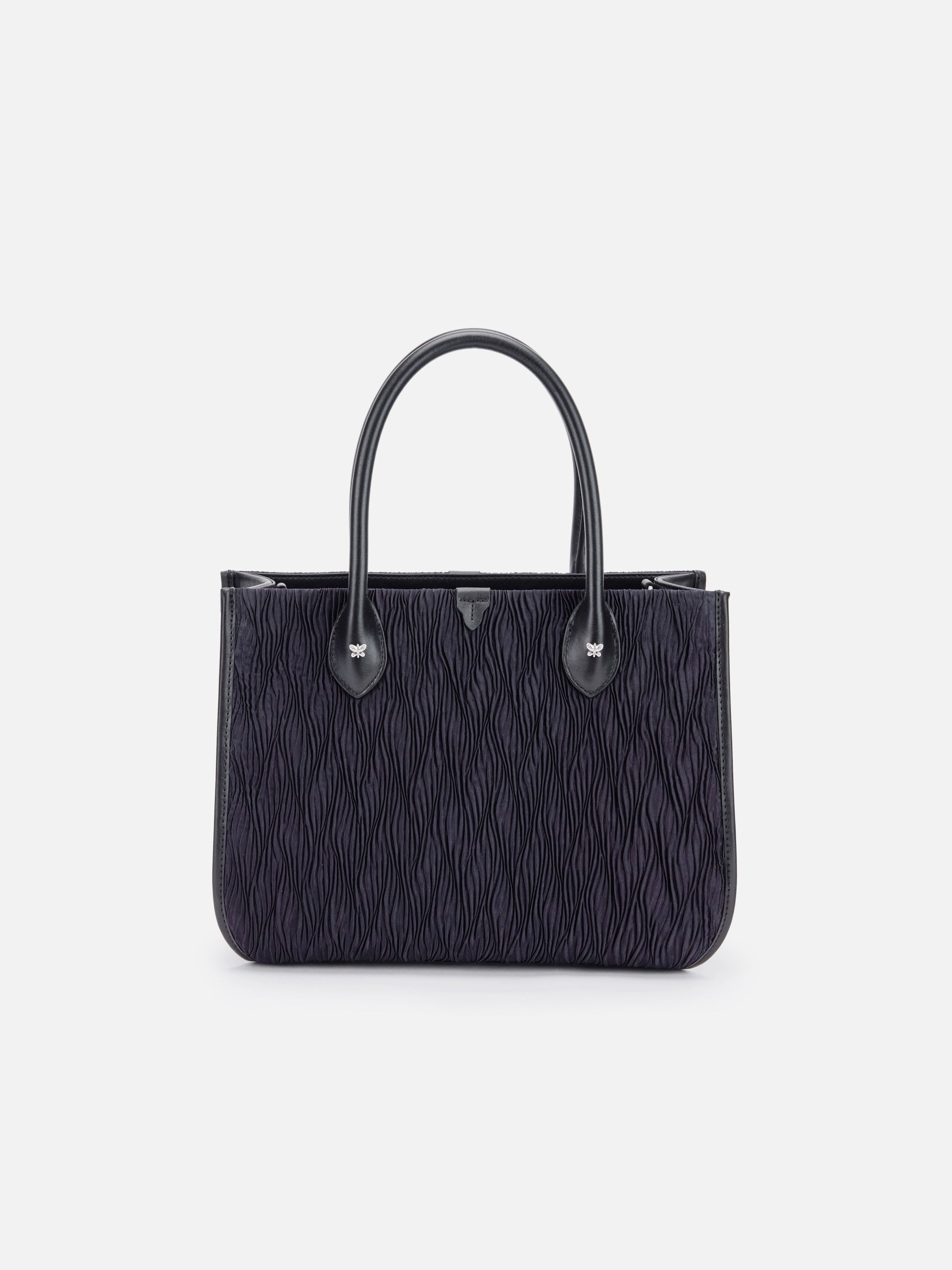 EP YAYING Pleated Acetate Tote Bag with Detachable Pouch