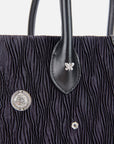 EP YAYING Pleated Acetate Tote Bag with Detachable Pouch