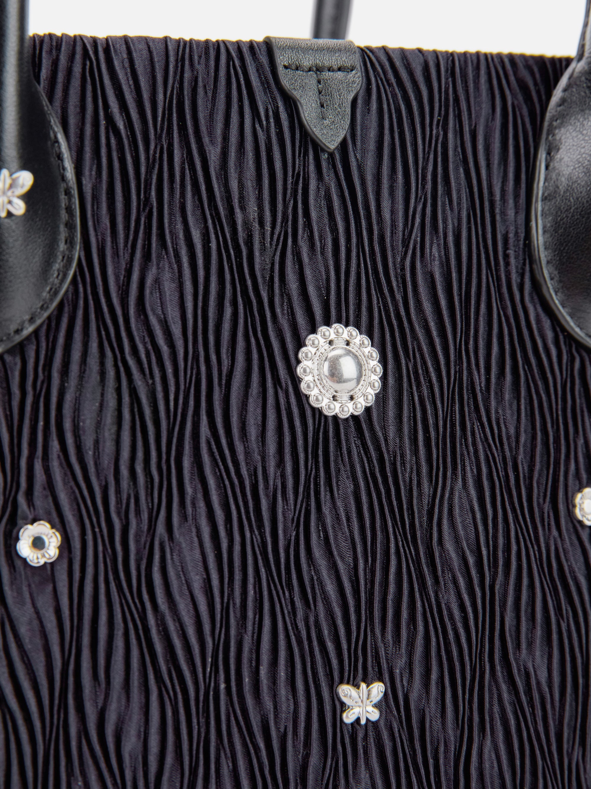 EP YAYING Pleated Acetate Tote Bag with Detachable Pouch