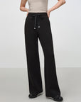 EP YAYING Black Cotton Casual Pants