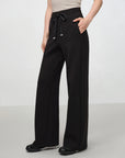 EP YAYING Black Cotton Casual Pants