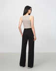 EP YAYING Black Cotton Casual Pants
