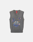 YAYING Wool Cashmere Embroidered V-Neck Vest EPLAG9001A