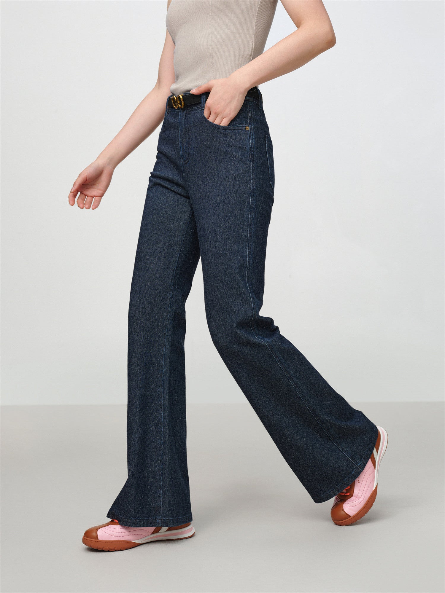 EP YAYING Silver Thread Knit Flared Pants EGKADJ630AZ