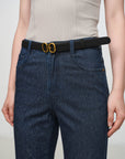 EP YAYING Silver Thread Knit Flared Pants EGKADJ630AZ