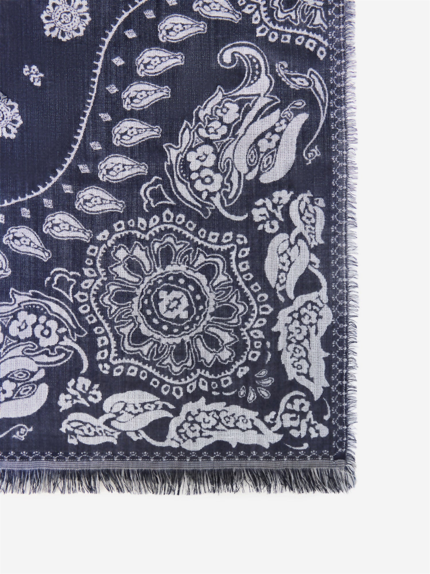 EP YAYING Silk-Wool Blend Printed Scarf with Tassel Fringe EAKPWW401AZ