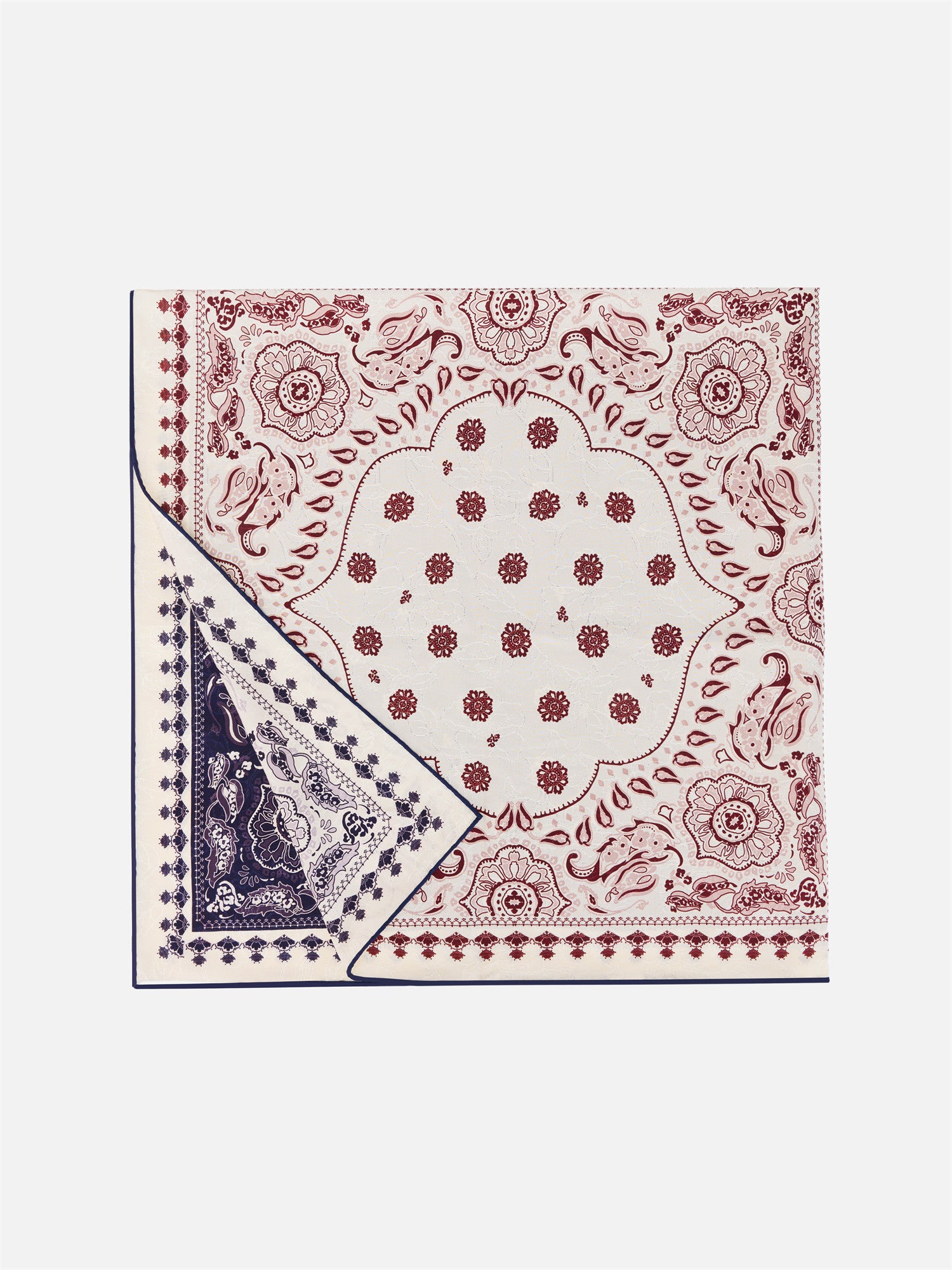 EP YAYING Qiannan Totem Reversible Dual-Tone Silk Lattice Scarf EAKPSW001AL