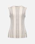 EP YAYING Wool Striped Slimming Sleeveless Knit Vest