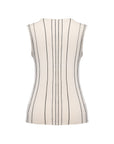 EP YAYING Wool Striped Slimming Sleeveless Knit Vest