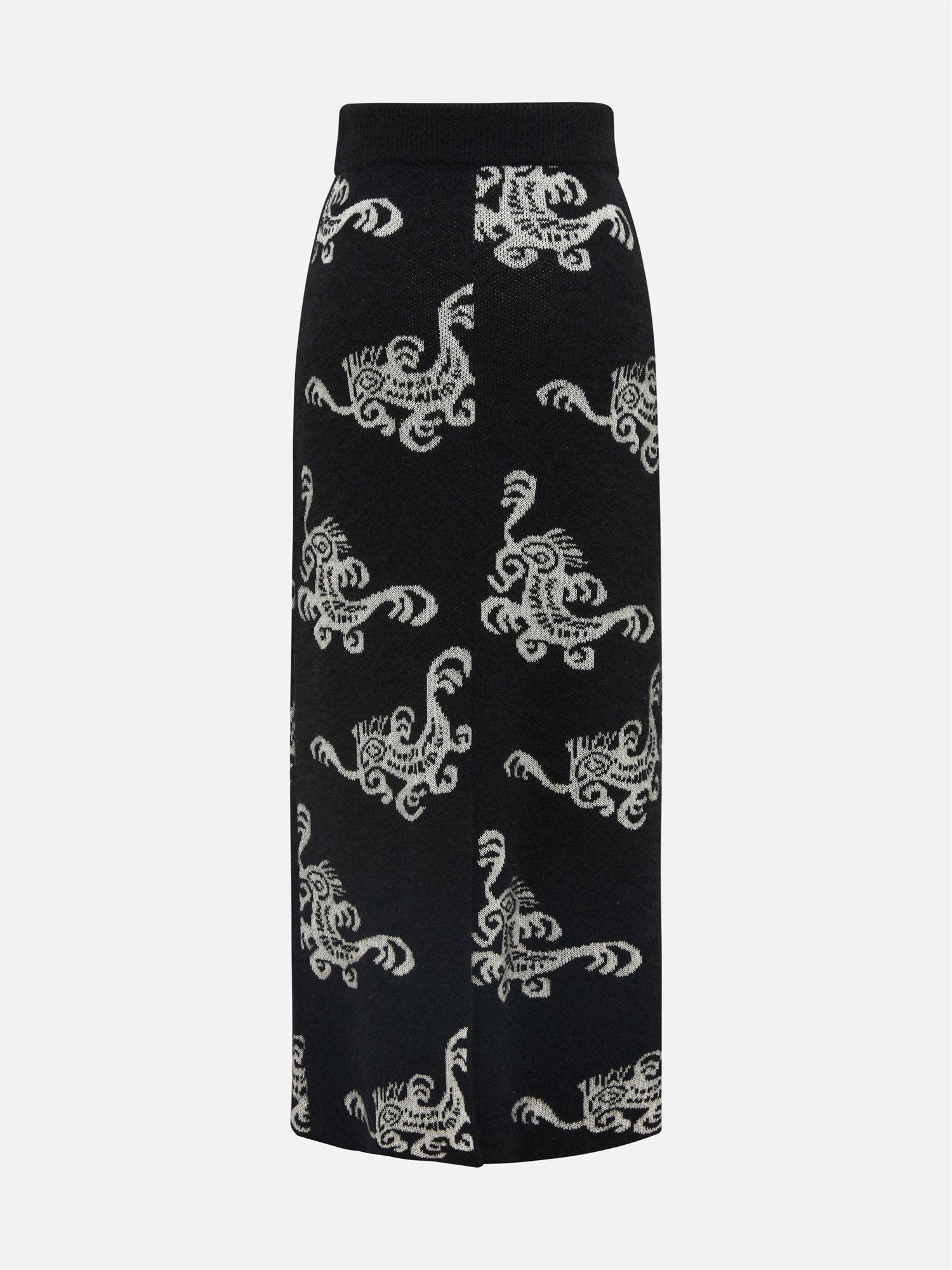 EP YAYING Jacquard Knitted Midi Skirt