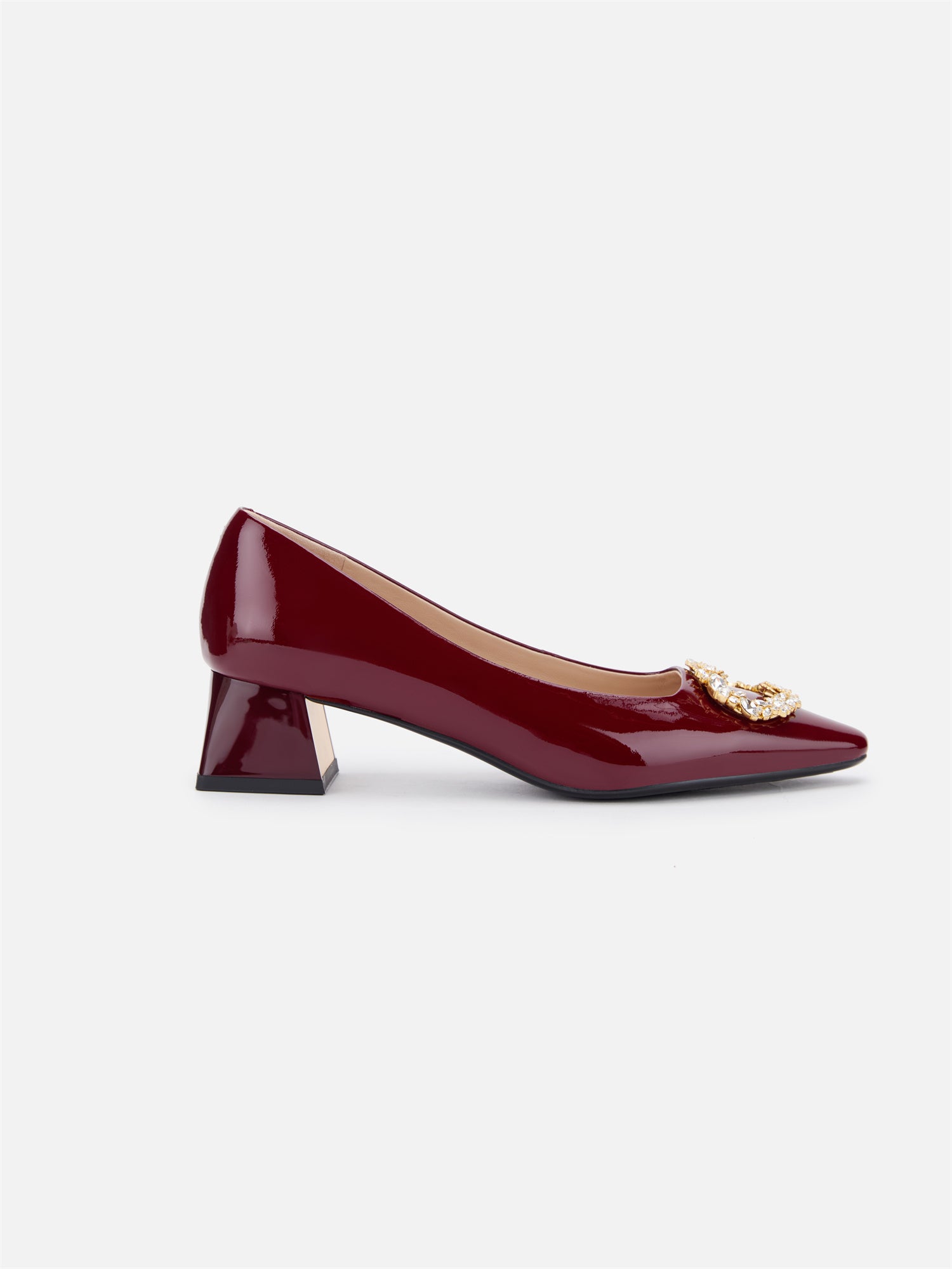 EP YAYING Decorative Buckle Chunky Heel Commuter Flats