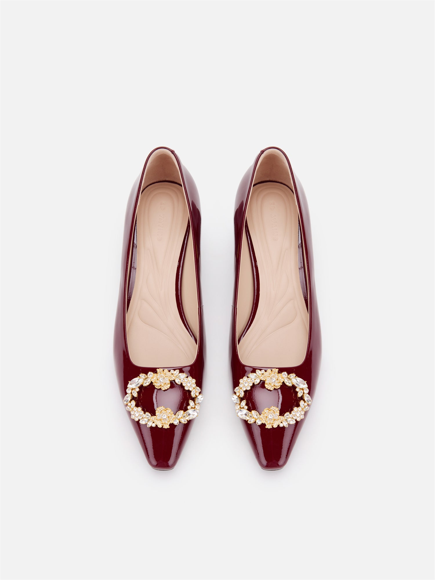 EP YAYING Decorative Buckle Chunky Heel Commuter Flats