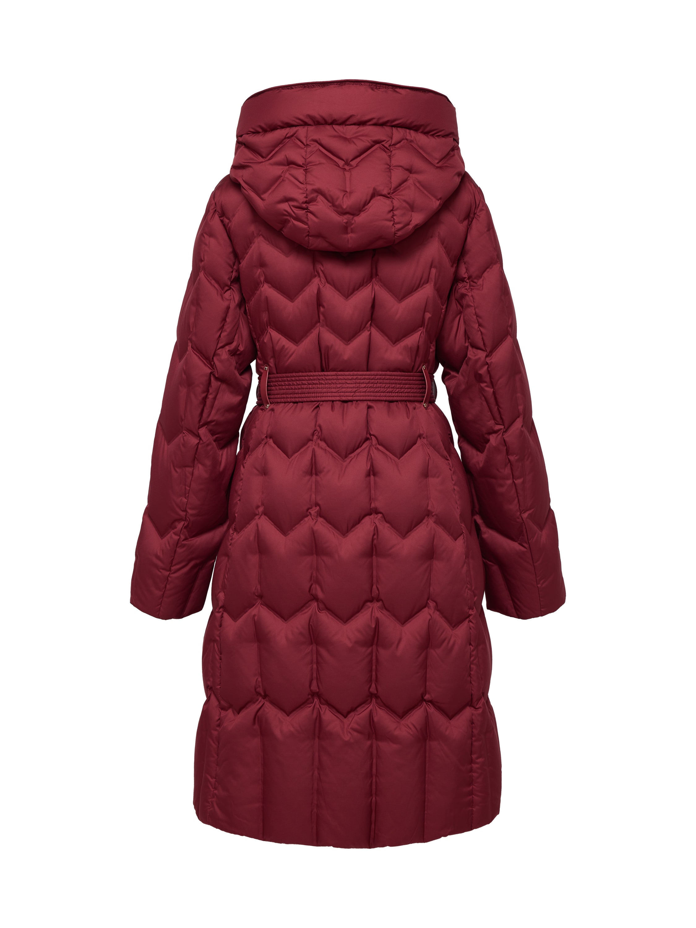 YAYING Burgundy Long Puffer Coat