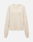 EP YAYING V-Neck Cable Knit Cashmere Sweater