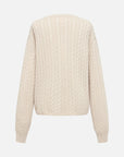 EP YAYING V-Neck Cable Knit Cashmere Sweater