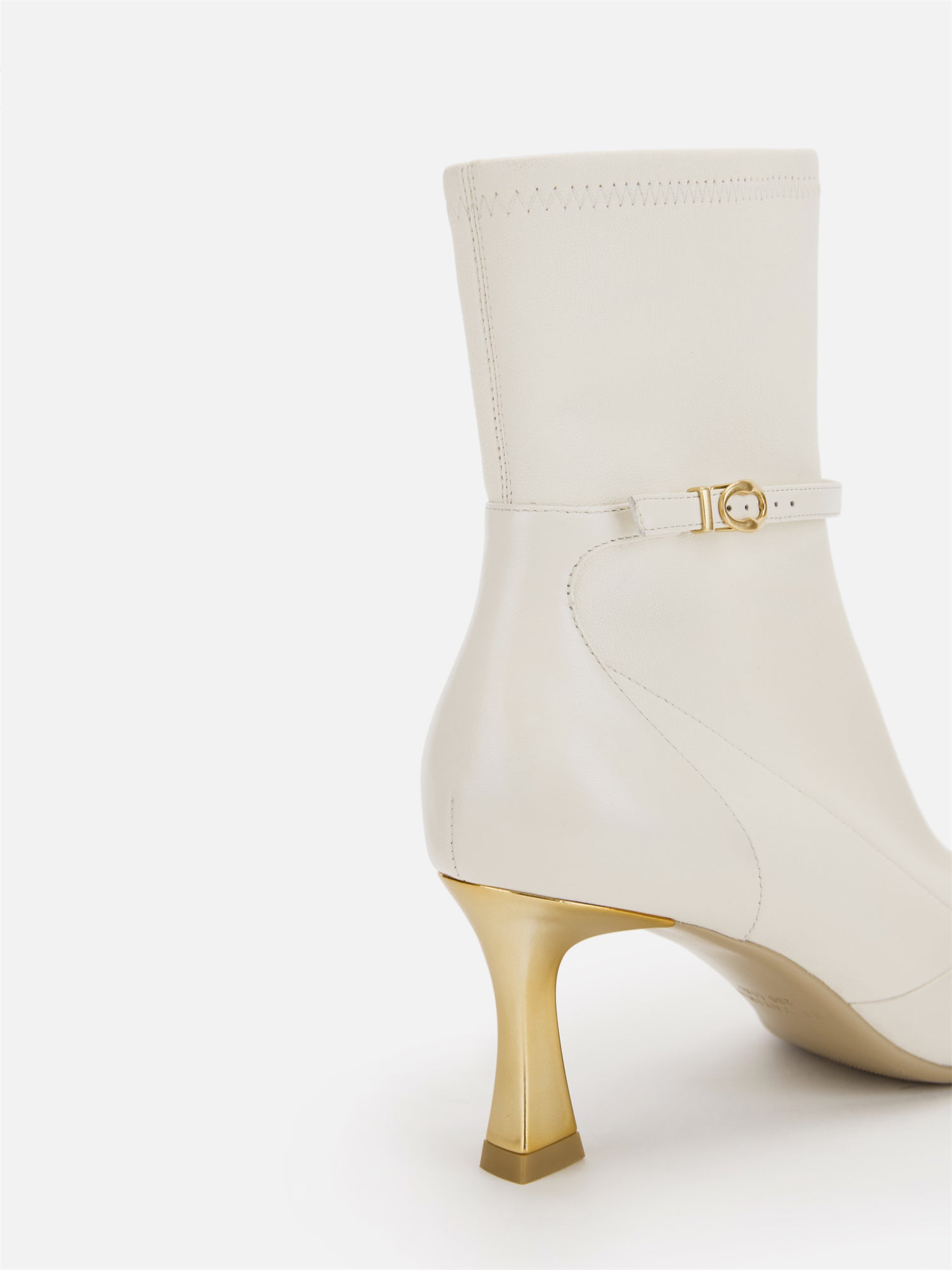 EP YAYING Stretch Lambskin Spliced Pointed Toe High-Heeled Ankle Boots