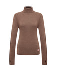 EP YAYING Brown Turtleneck Knit Top