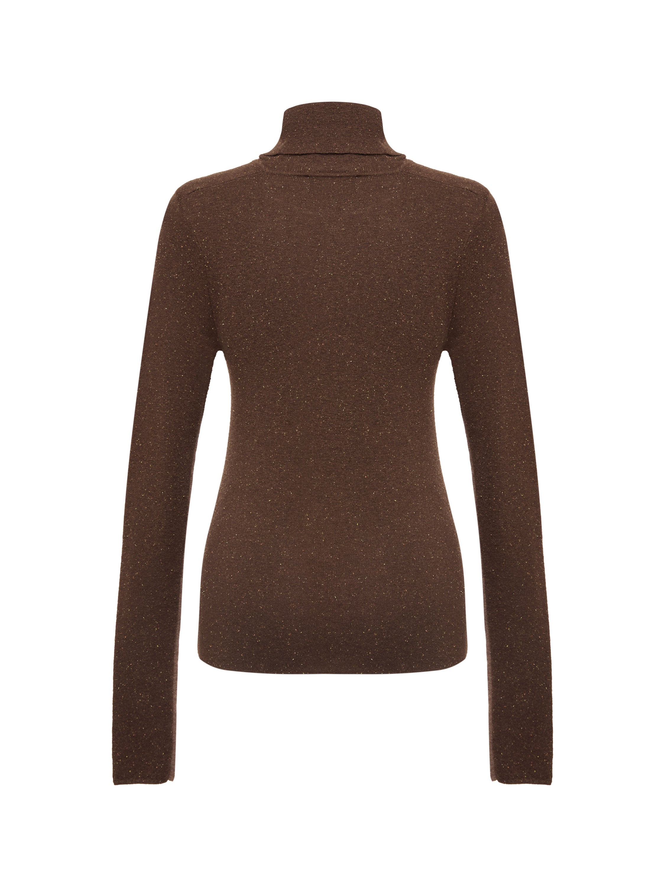 EP YAYING Brown Turtleneck Knit Top