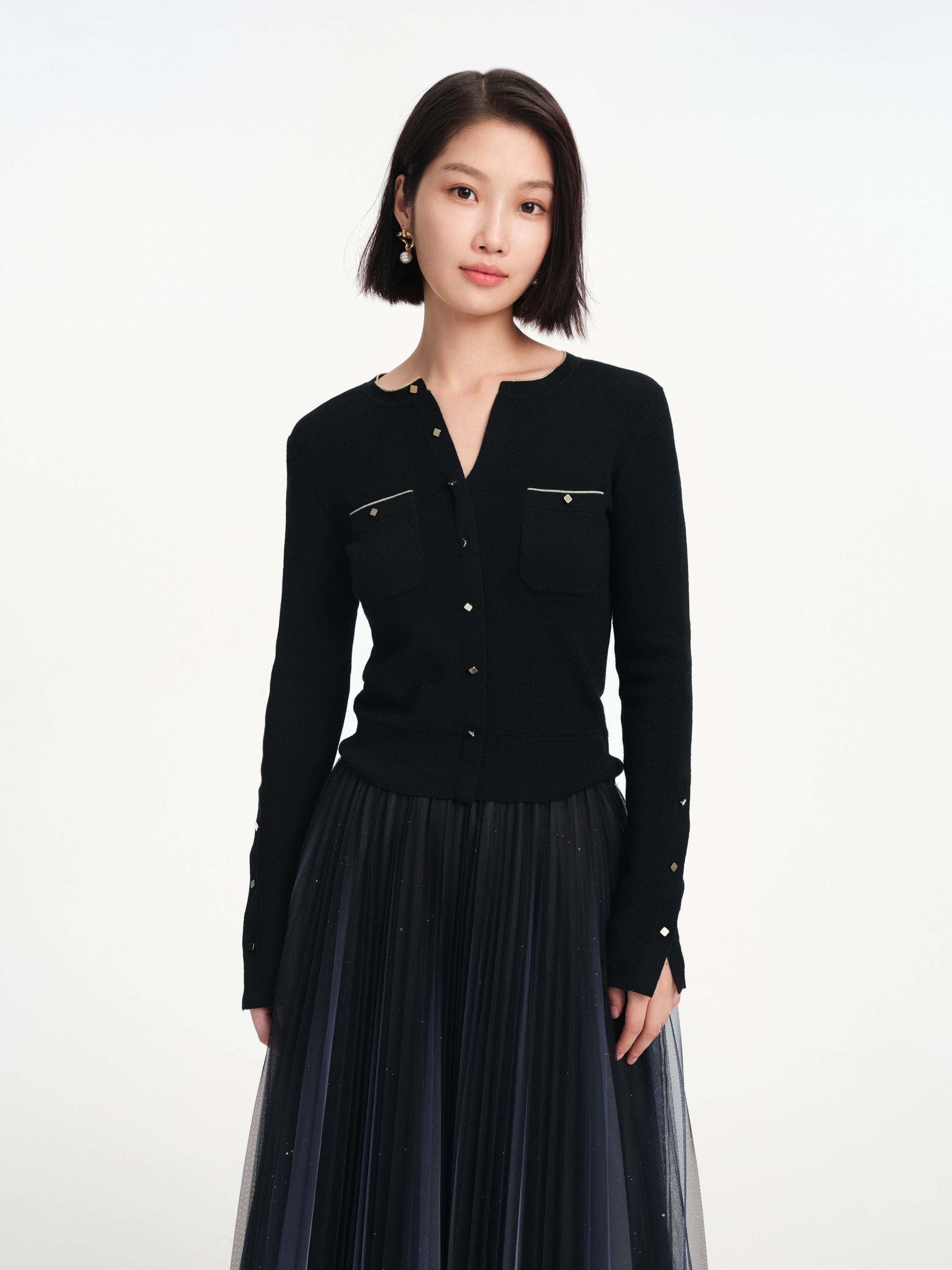 EP YAYING Mesh Pleated Dress with Fitted Tank