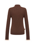 EP YAYING Brown Long Sleeve Knit Top