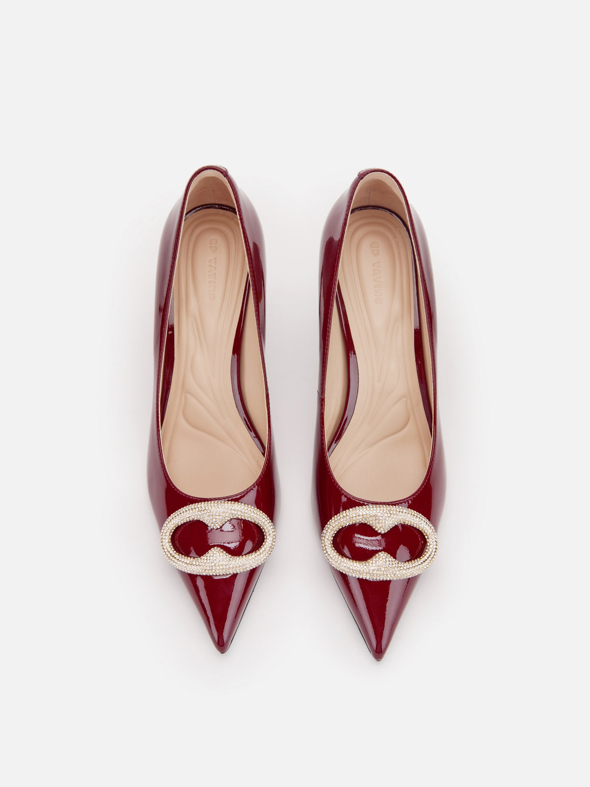 EP YAYING Metallic-Buckle High-Heeled Pumps
