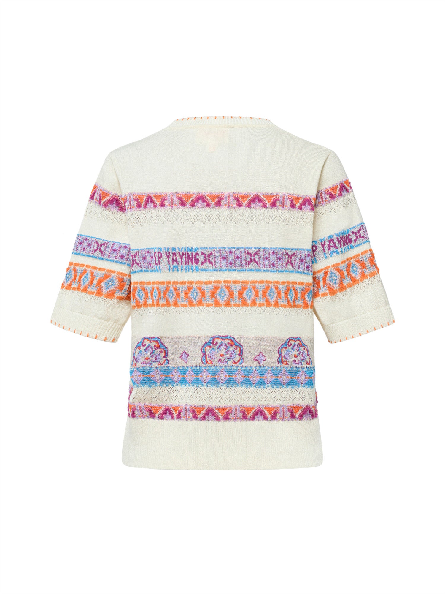 EP YAYING Striped Jacquard Knit T-Shirt EGKEH9507AM