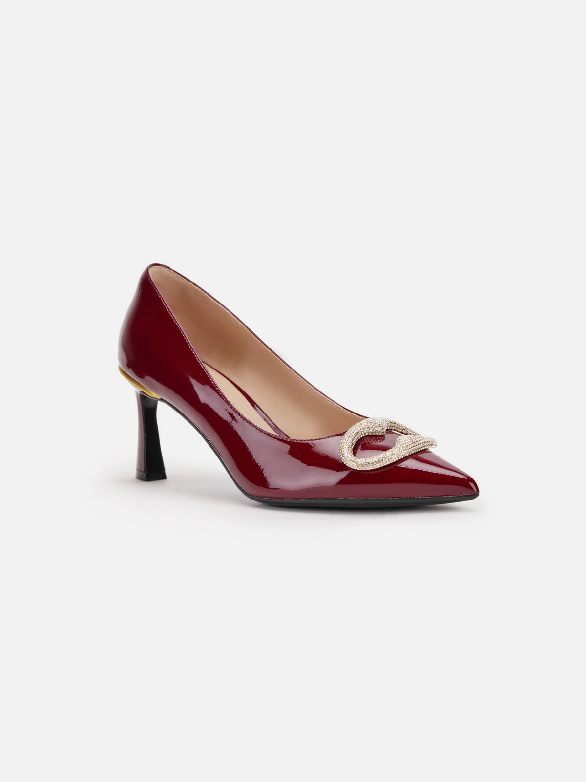EP YAYING Metallic-Buckle High-Heeled Pumps