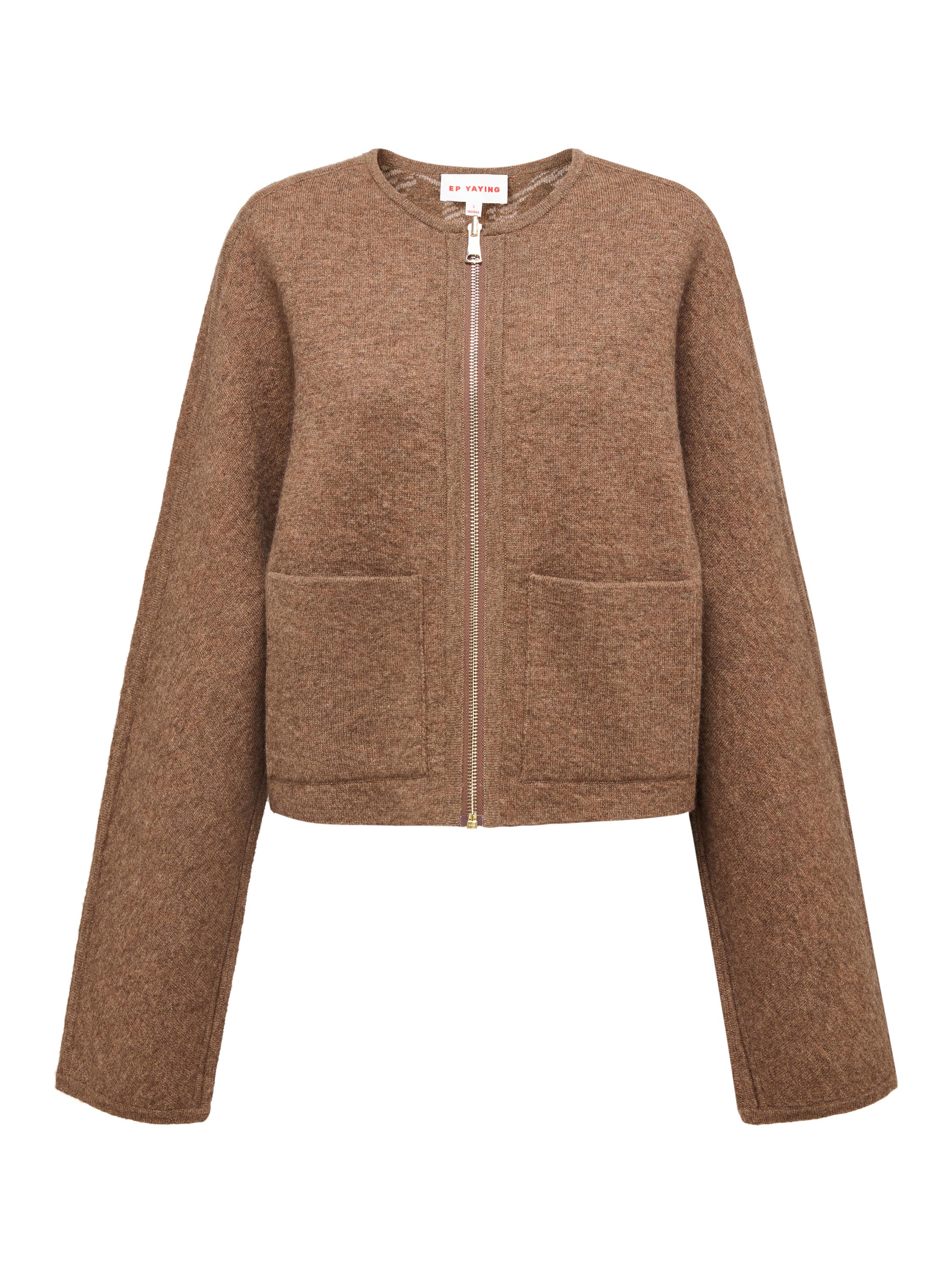 EP YAYING Brown Knit Cardigan