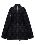 EP YAYING Crossover Tie-Waist Jacquard Coat