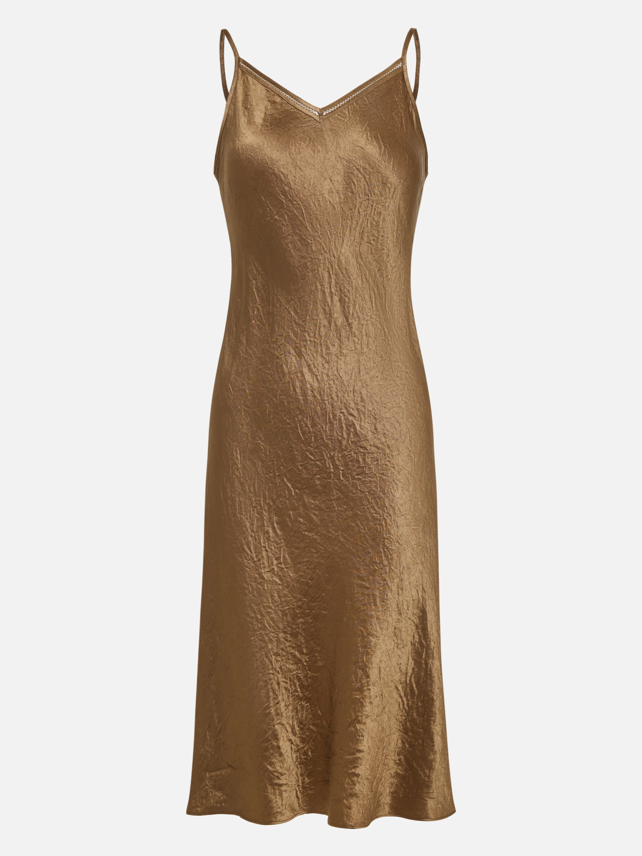 Pleated V-Neck Midi Dress with Laser Cut and Beaded Embroidery
