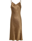 Pleated V-Neck Midi Dress with Laser Cut and Beaded Embroidery