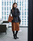 EP YAYING Faux Suede Straight Skirt EGKAA3507AT